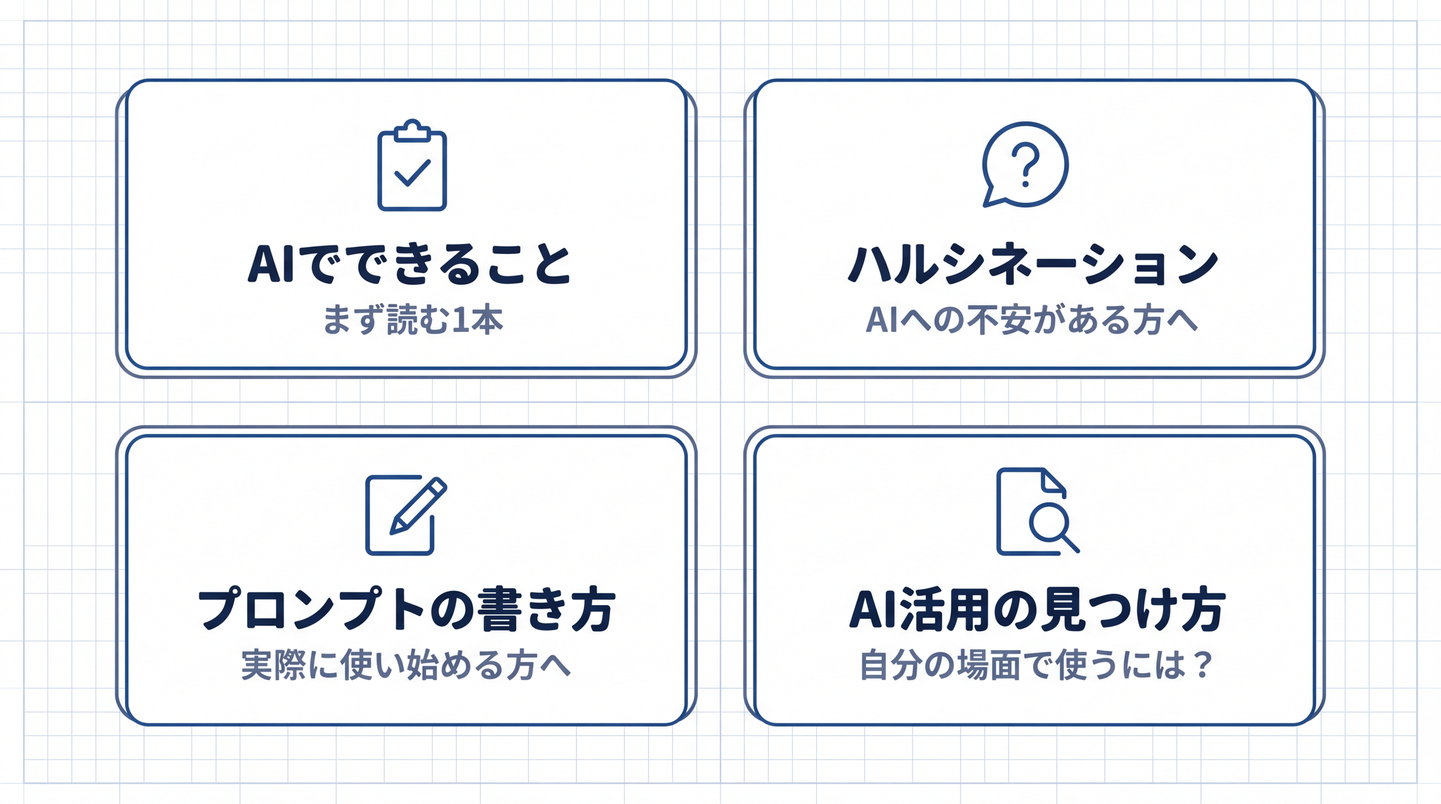 AI に初めて触れる方向けに、読み始める記事を状況別に案内した道しるべ図
