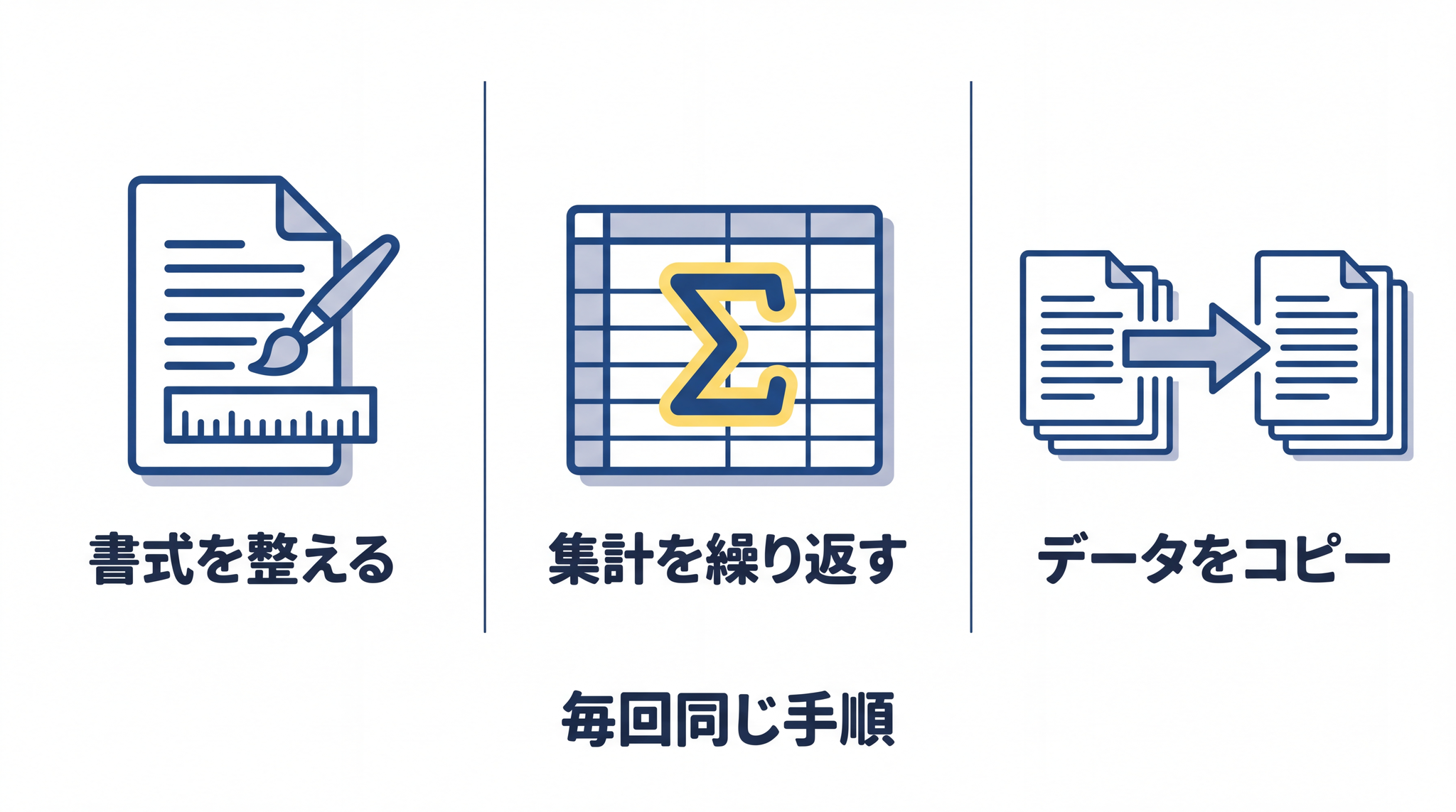 書式統一・集計・コピーなど「毎回同じ手順を繰り返す」作業がマクロの得意領域